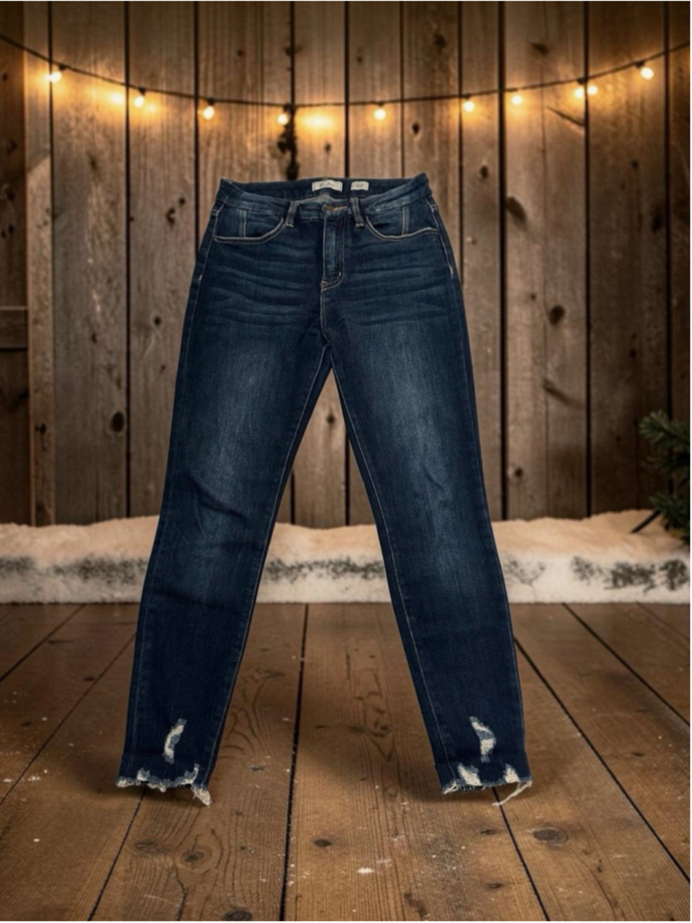 KanCan Jeans High-Rise Ankle Skinny Women 27 X 29 Blue Distressed Raw Hem Estilo